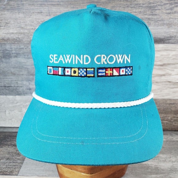 Vintage Seawind Crown Cruise Blue Snapback Rope Hat Cap MADE IN AMERICA - Rare - Picture 1 of 15